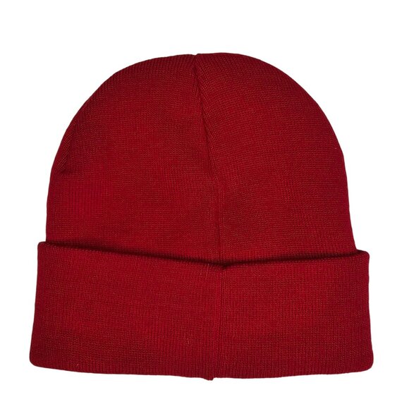 US Marines Red Beanie Hat With Yellow Embroidered Logo Windcatcher small mark - Picture 3 of 5